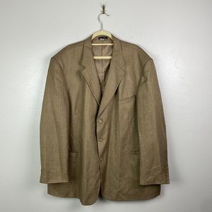 Adolfo | Men's Vintage Tan Gold Sportcoat Blazer Wool Silk Blend Jacket 50L